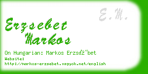 erzsebet markos business card